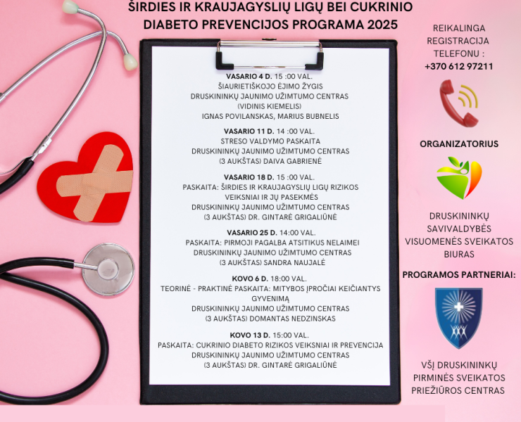 Širdies ir kraujagyslių ligų bei cukrinio diabeto prevencijos programą 2025